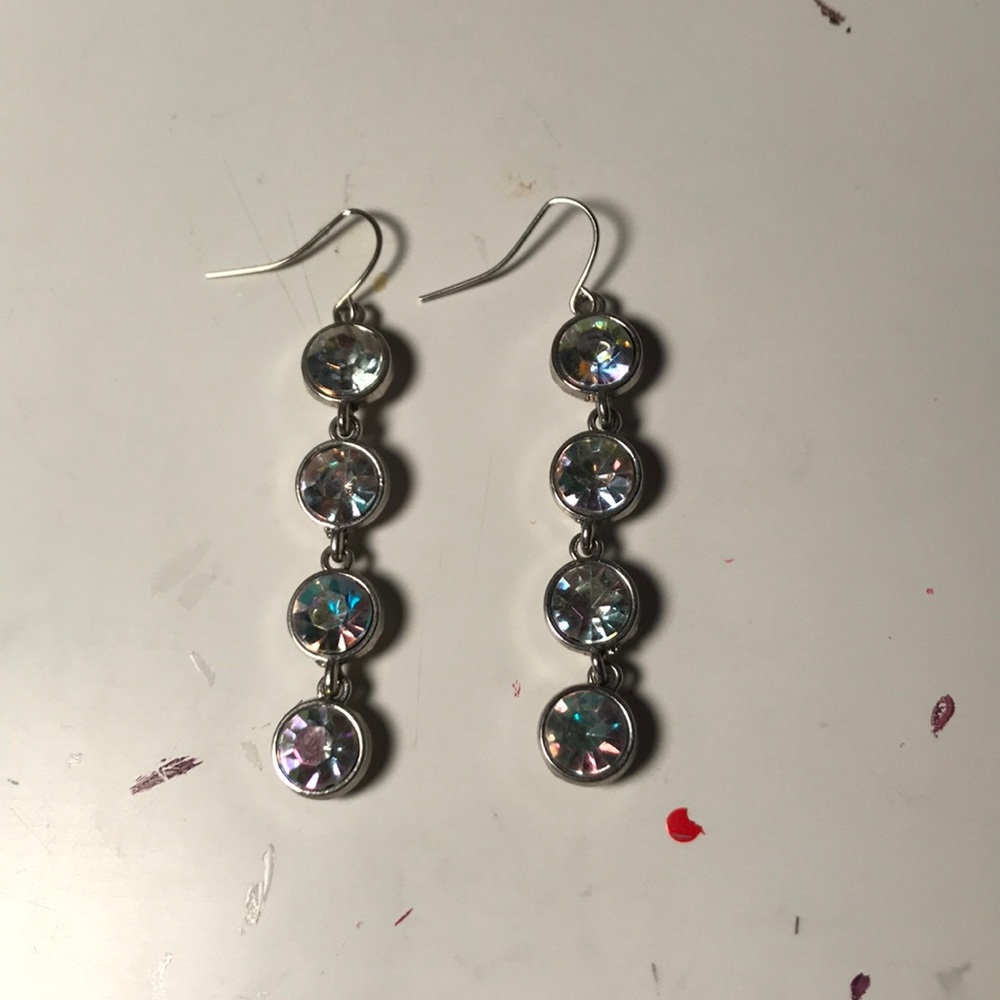 dangle holographic gem earrings